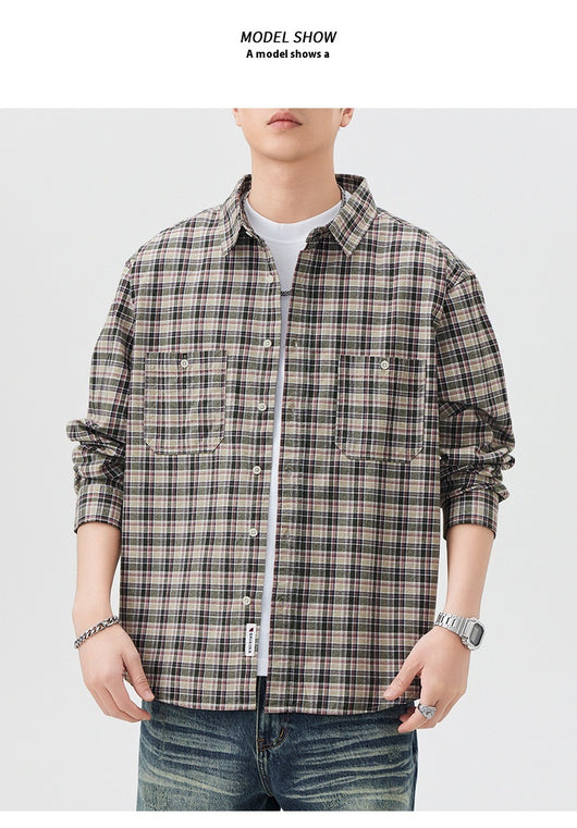 Camisa Cuadriculada Premium Versátil - Manga Larga Multifuncional - Image 17