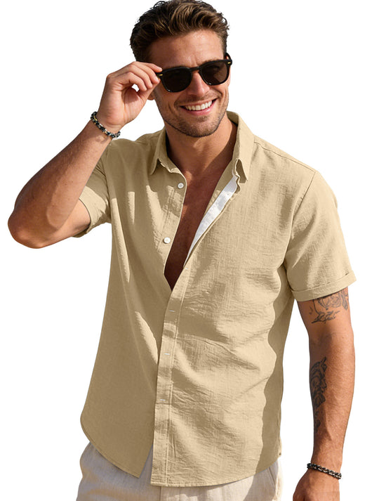 Camisa Casual de Manga Corta con Cuello Solapa - Image 25