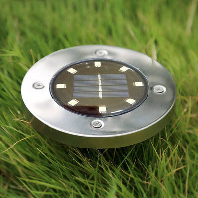 Lámpara Solar Subterránea 8 LED Acero Inoxidable para Jardín - Image 3