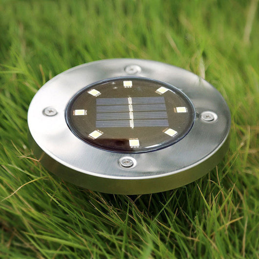 Lámpara Solar Subterránea 8 LED Acero Inoxidable para Jardín - Image 3