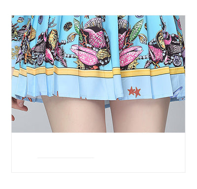 Conjunto Elegante para Mujer: Blusa Estampada y Falda Plisada - Image 5
