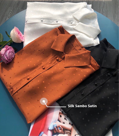 Camisa de Manga Larga en Satén Sedoso Reversible con Brillo - Image 36