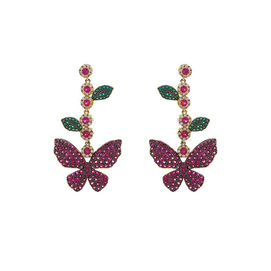 Aretes Mariposa Hada con Cristales Zirconia y Borlas Largas - Estilo Diosa - Image 8