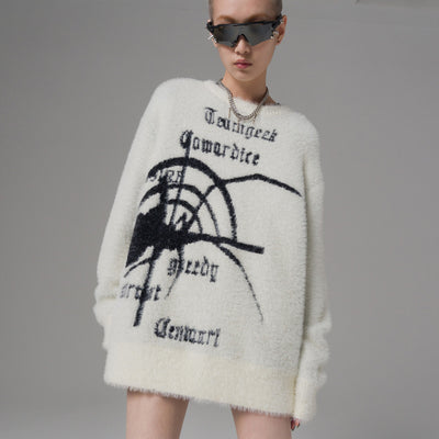 Suéter Holgado de Punto Araña con Textura Gruesa y Acabado Peluche - Image 3