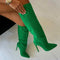 Botas Altas de Tacón Rose Red y Verde - Tubo Elegante