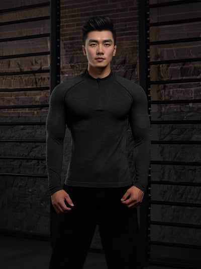 Polera Deportiva Ajustada con Cierre de Cremallera para Entrenamiento y Outdoor - Image 20