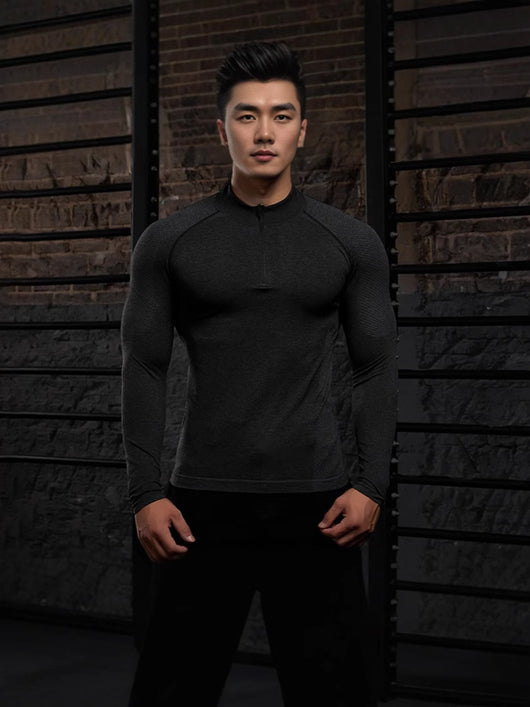 Polera Deportiva Ajustada con Cierre de Cremallera para Entrenamiento y Outdoor - Image 20
