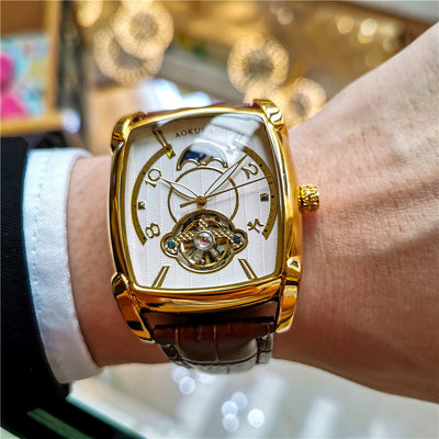 Reloj Mecánico Automático Hombre Esfera Grande Cuadrada - Image 19