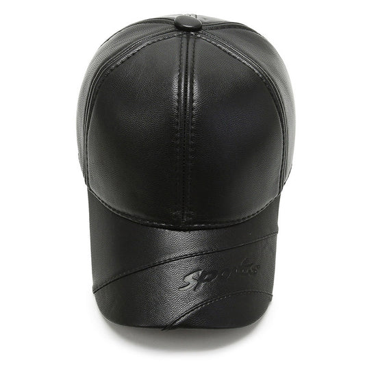 Gorro de Cuero PU Impermeable para Hombre Adulto Mayor - Protección Invernal - Image 2