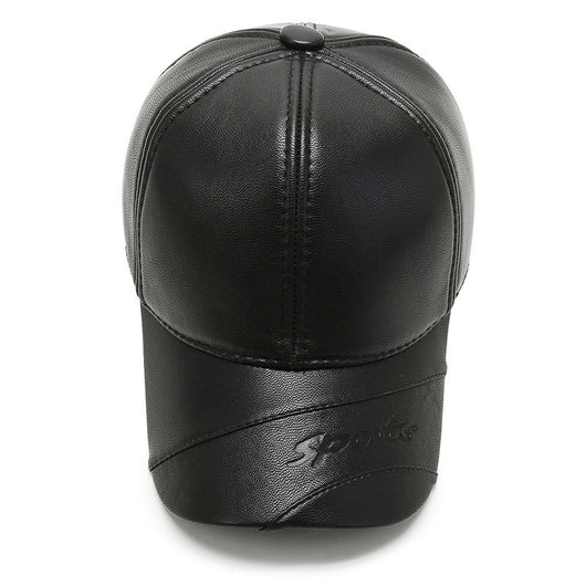 Gorro de Cuero PU Impermeable para Hombre Adulto Mayor - Protección Invernal - Image 2