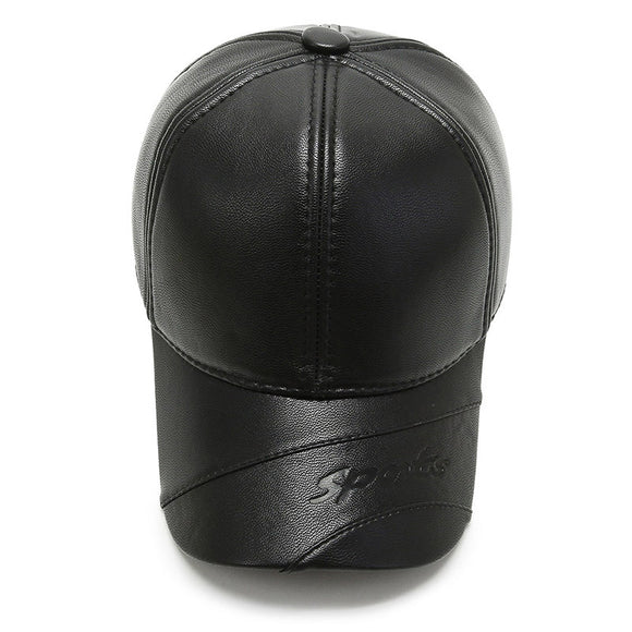 Gorro de Cuero PU Impermeable para Hombre Adulto Mayor - Protección Invernal