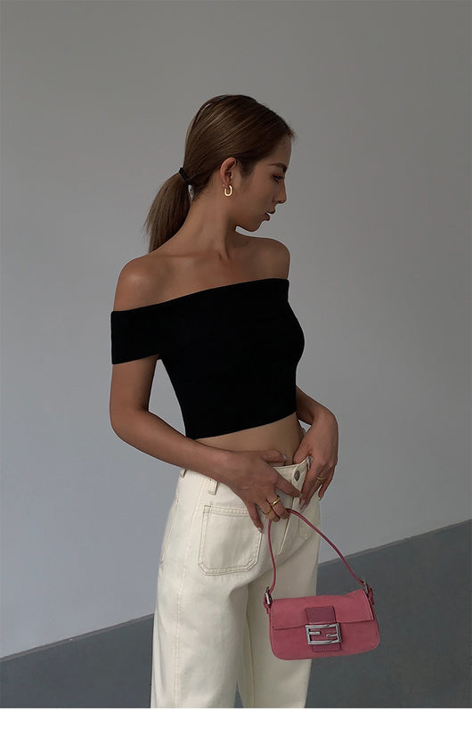 Top Tejido Asimétrico Cropped para Mujer - Image 20