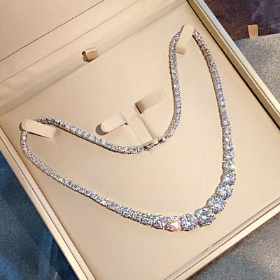 Collar de Plata 925 con Moissanita en Línea Completa para Mujer - Image 13