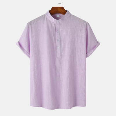 Camisa Casual de Manga Corta Básica para Hombre - Perfecta para Playa y Verano - Image 14