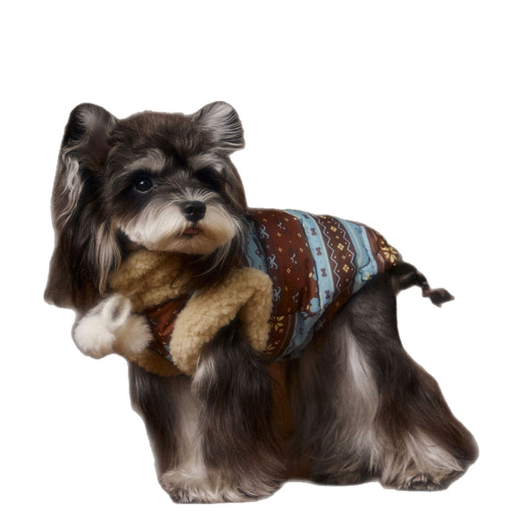 Chaleco Fair Isle para Mascotas Schnauzer Bichon Teddy