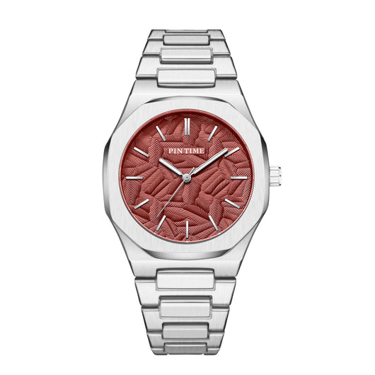 Reloj Impermeable para Hombre con Esfera Grabada en Relieve de Hoja de Palma - Image 32