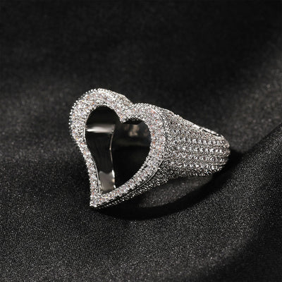 Anillo de Corazón Hueco con Zirconia - Personalidad Fashion - Image 15