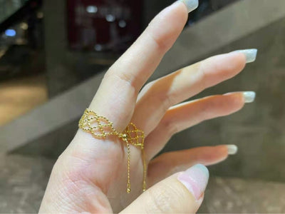 Anillo Ajustable de Encaje en Oro Amarillo 18K para Mujer - Image 8