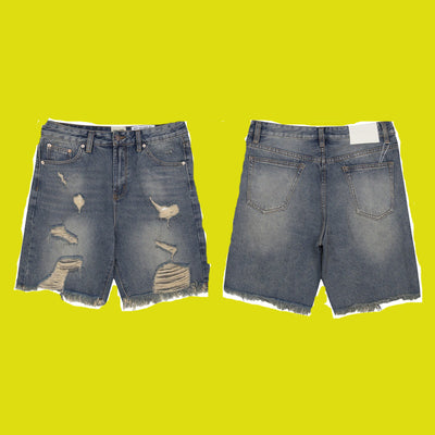 Shorts Camuflado con Detalles Graffiti y Costuras Contrastantes