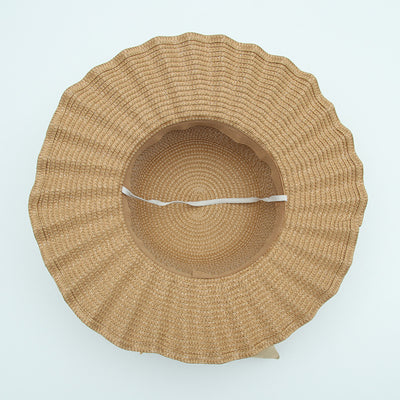 Sombrero Playero de Ala Ancha con Patrón de Conchas y Lazo Festivo - Image 7
