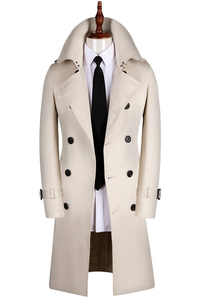 Abrigo Ejecutivo Doble Botonadura Primavera Otoño Slim Fit Estilo Británico - Image 3
