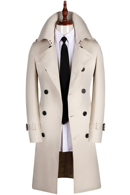 Abrigo Ejecutivo Doble Botonadura Primavera Otoño Slim Fit Estilo Británico - Image 3