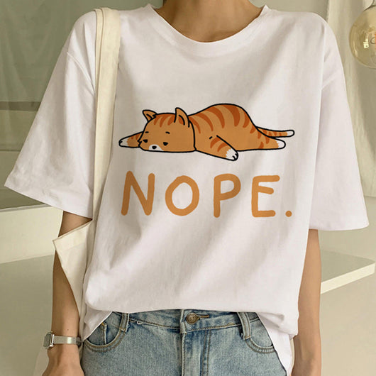 Playera Pareja a Juego con Estampado Divertido de Gatos - Unisex Manga Corta Tendencia - Image 32