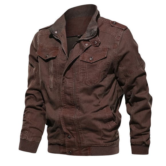 Chaqueta Militar Retro Talla Grande - Primavera y Otoño
