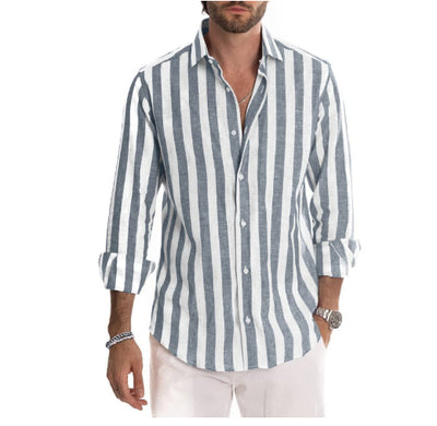 Camisa de Manga Larga a Rayas para Hombre - Image 11