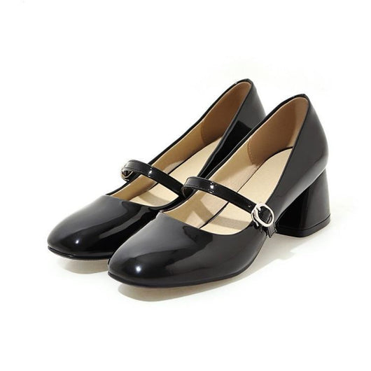 Zapatos de Tacón Medio con Punta Cuadrada para Mujer Tallas Grandes - Image 2
