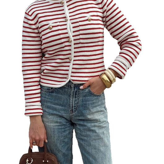 Camisa Casual a Rayas con Botones - Estilo Europeo y Americano - Image 5