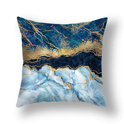 Funda de Almohada Nórdica con Dorado Geométrico - Estilo Minimalista