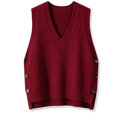 Chaleco Tejido Retro V-Cuello para Mujer - Estilo Europeo Primavera Otoño - Image 8