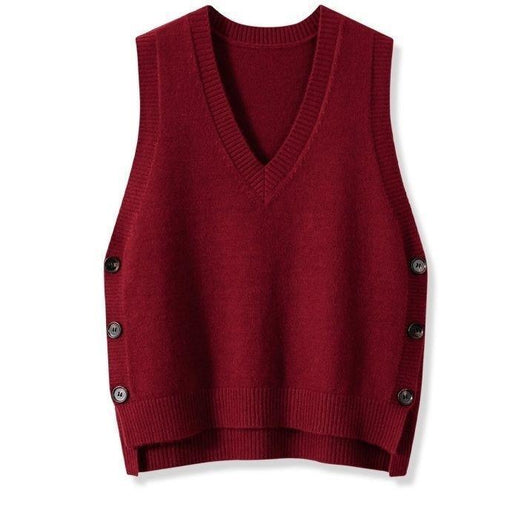 Chaleco Tejido Retro V-Cuello para Mujer - Estilo Europeo Primavera Otoño - Image 8