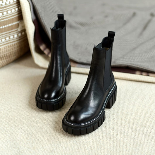 Bota Corta de Moda Simple en Ante Albaricoque - Image 4