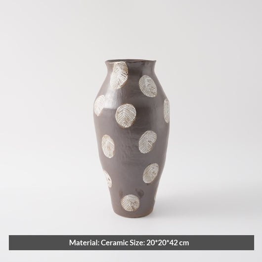 Florero de Cerámica Pintado a Mano Estilo Wabi-sabi Negro - Image 14
