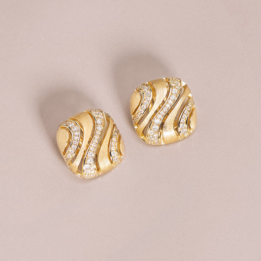 Aretes Clip Plata 925 Chapada en Oro con Zirconia Brillante - Image 7