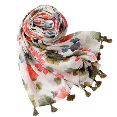 Pañuelo de Seda Estampado Flores Vintage para Mujer - Image 4