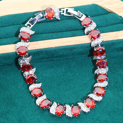 Conjunto de Joyería Zircón de 4 Piezas: Collar, Pulsera, Aretes y Anillo - Image 3