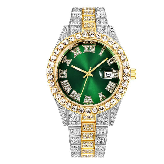 Reloj de Pulsera Hombre Acero Diamante con Calendario Movimiento Cuarzo - Image 4