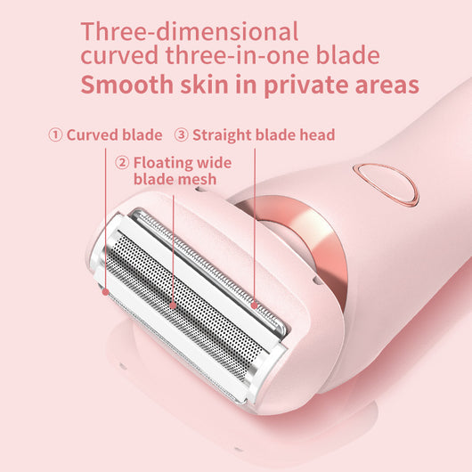Light blue 2-in-1 electric shaver for women with interchangeable foil and epilator heads, digital display. - Image 5
