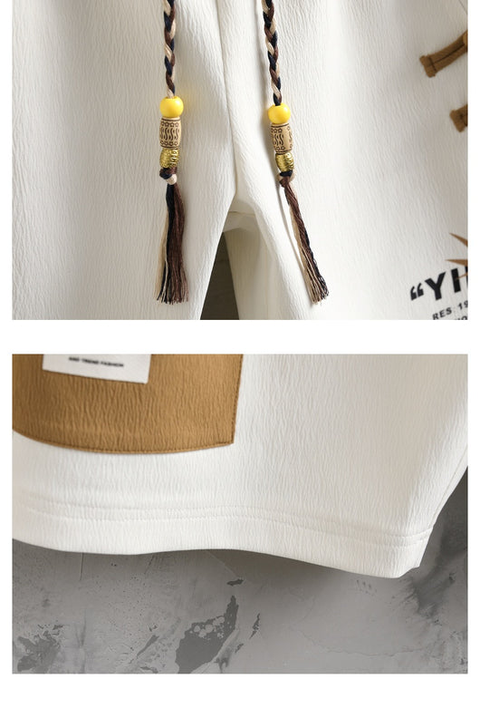 Conjunto de Traje Estilo Chino para Hombre - Camisa Manga Corta y Shorts Verano - Image 10