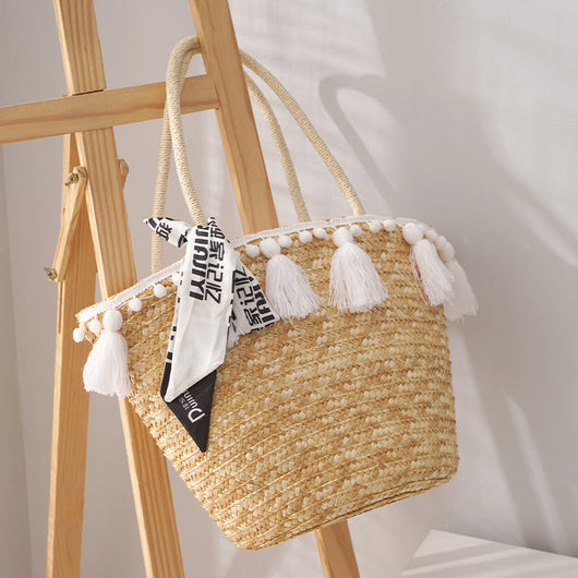 Bolsa Tote Tejida Estilo Occidental de Gran Capacidad con Asa Simple - Image 6