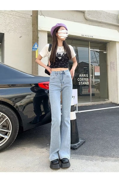 Jeans Acampanados Retro Cintura Alta Efecto Esbeltez para Mujer - Image 29