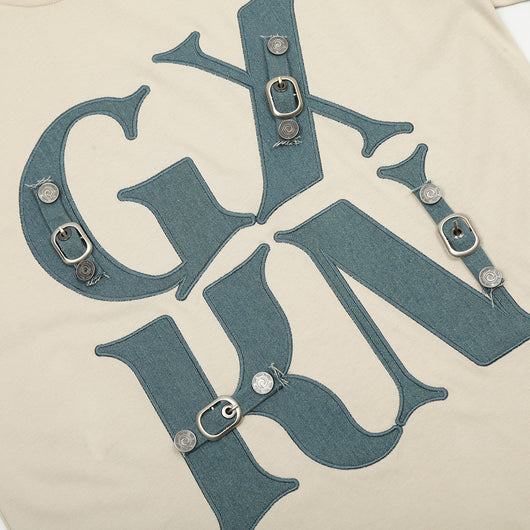 Playera Casual con Bordado de Letras Creativas - Image 4
