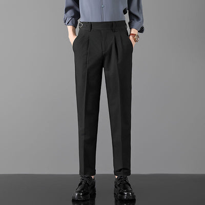Pantalones Slim Fit de Corte Recto Estilo Británico para Hombre - Image 3