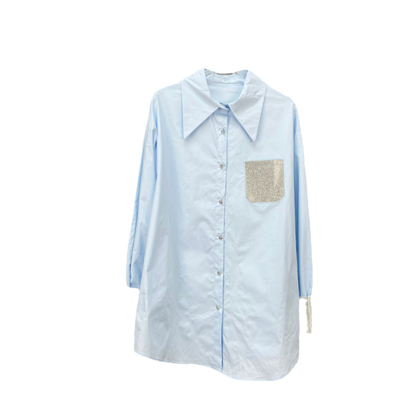 Blusa Azul para Mujer con Puños Reforzados - Casual y Profesional - Image 6