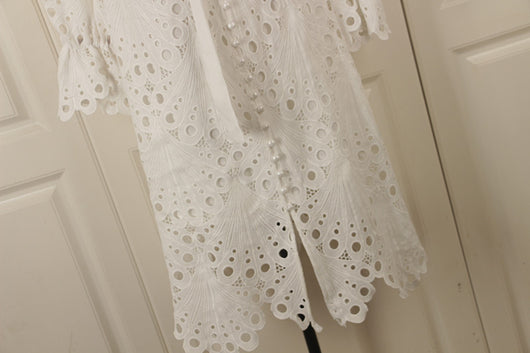 Vestido Cuello Alto en Encaje de Manga Larga - Image 41