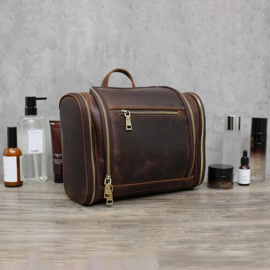 Bolsa de Almacenamiento en Cuero Genuino de Gran Capacidad Estilo Vintage - Image 7