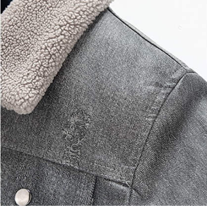 Chaqueta de Cuero para Hombre con Forro de Terciopelo Engrosado - Image 11